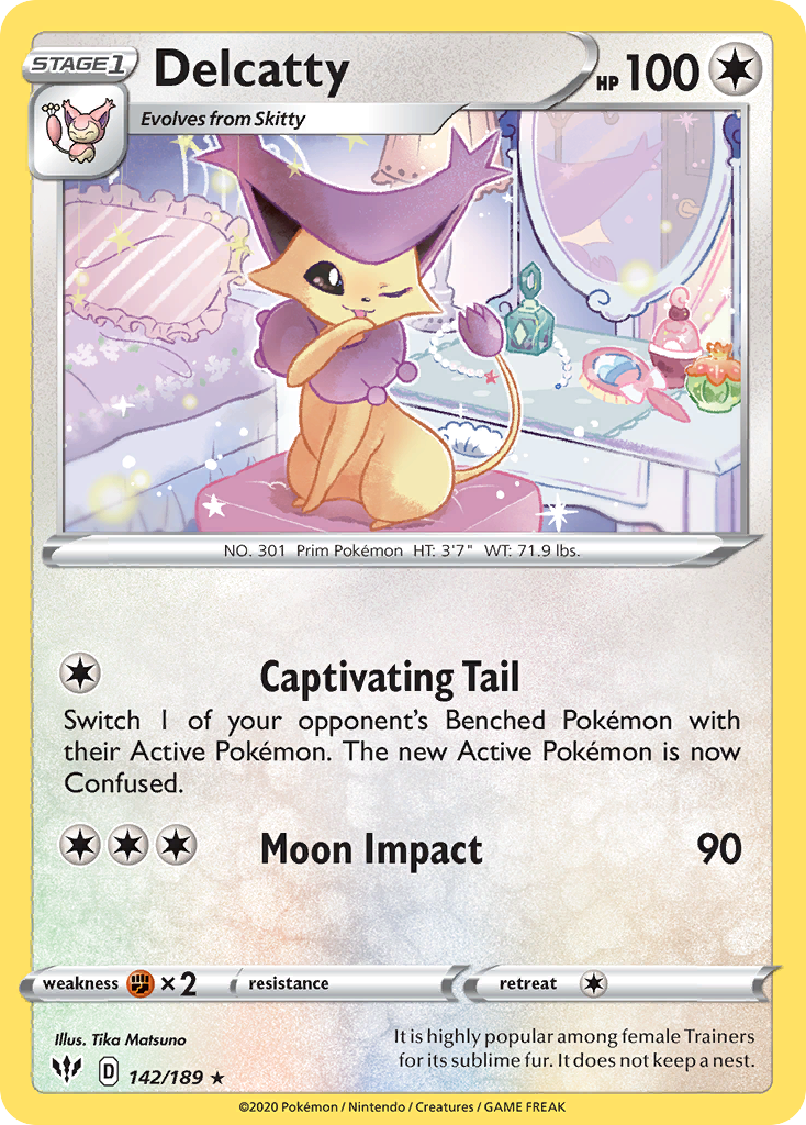 Delcatty 142  SWSH03 Darkness Ablaze - Rare