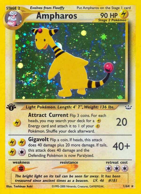 Ampharos  - 1st Edition Holofoil Neo Revelation - Holo Rare