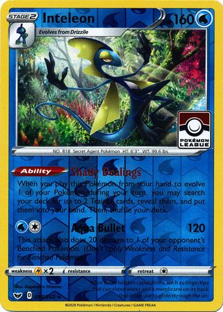 Inteleon 058/202  - Reverse Holofoil League & Championship Cards - Promo