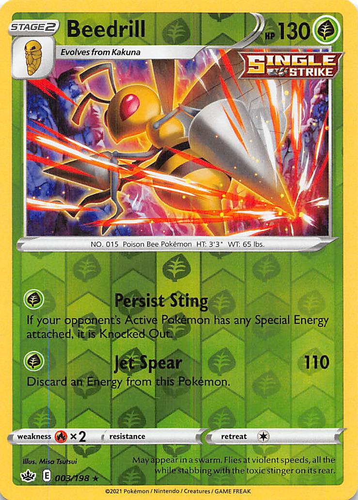 Beedrill 003  - Holofoil SWSH06 Chilling Reign - Holo Rare