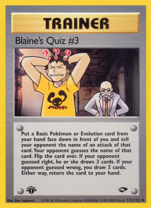 Blaine's Quiz #3 112  - 1st Edition Gym Challenge - Uncommon
