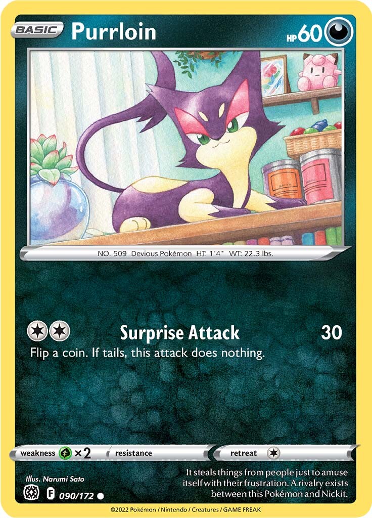 Purrloin 090  SWSH09 Brilliant Stars - Common