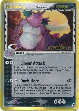 Nidoking (Delta Species)/101  - Reverse Holofoil Dragon Frontiers - Holo Rare