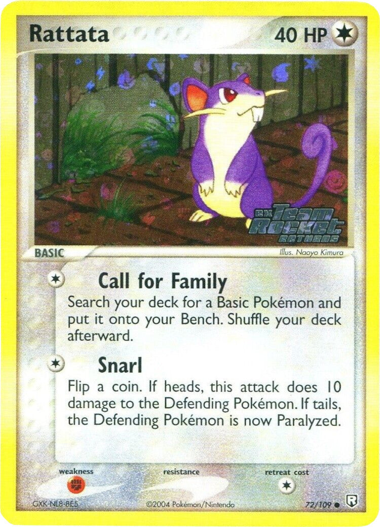 Rattata 072/109  - Reverse Holofoil Team Rocket Returns - Common