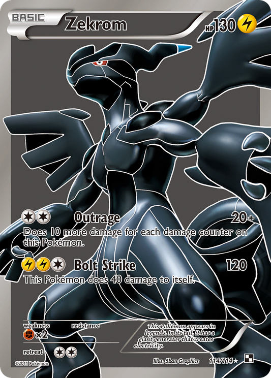 Zekrom (114 Full Art) 114  - Holofoil Black and White - Ultra Rare