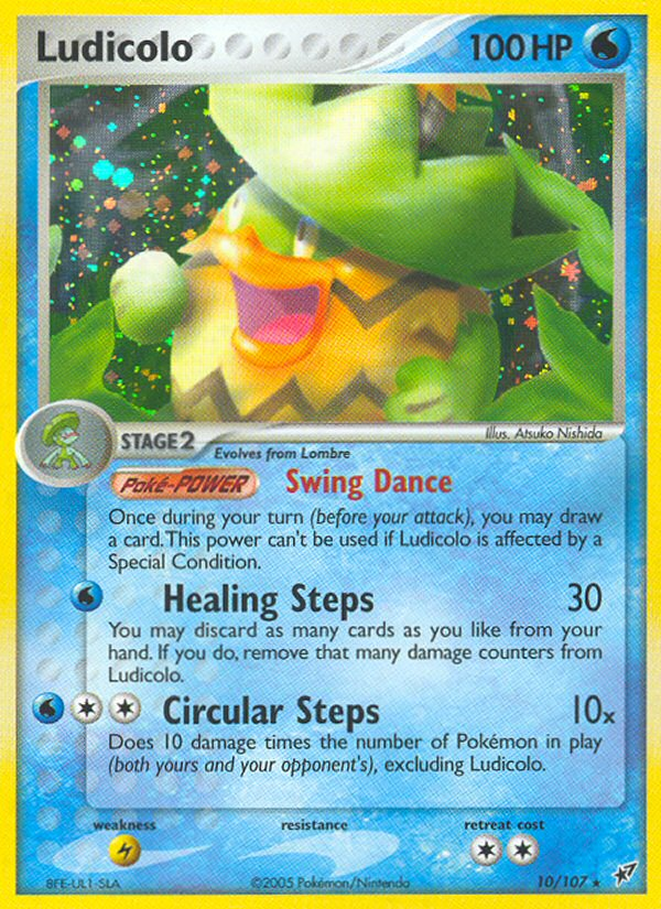 Ludicolo - 010/107/107  - Holofoil Deoxys - Holo Rare
