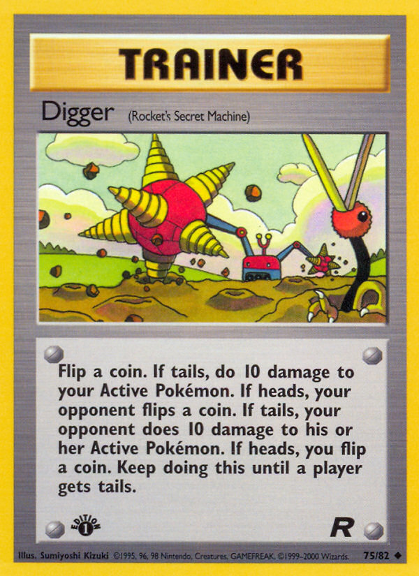 Digger (Rocket's Secret Machine) 075  - 1st Edition Team Rocket - Uncommon