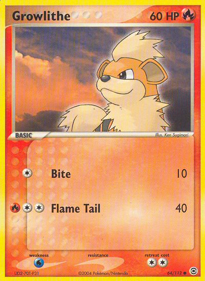 Growlithe 064  FireRed & LeafGreen - Common