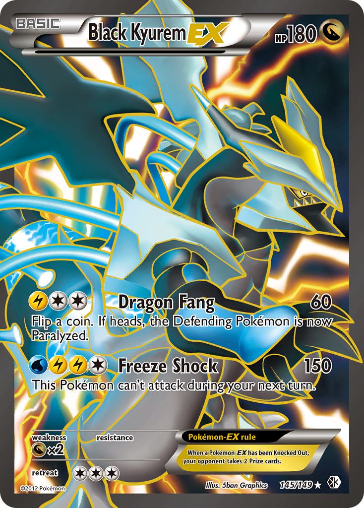 Black Kyurem EX (145 Full Art)  - Holofoil Boundaries Crossed - Ultra Rare