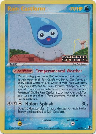 Rain Castform 026  - Reverse Holofoil Delta Species - Rare