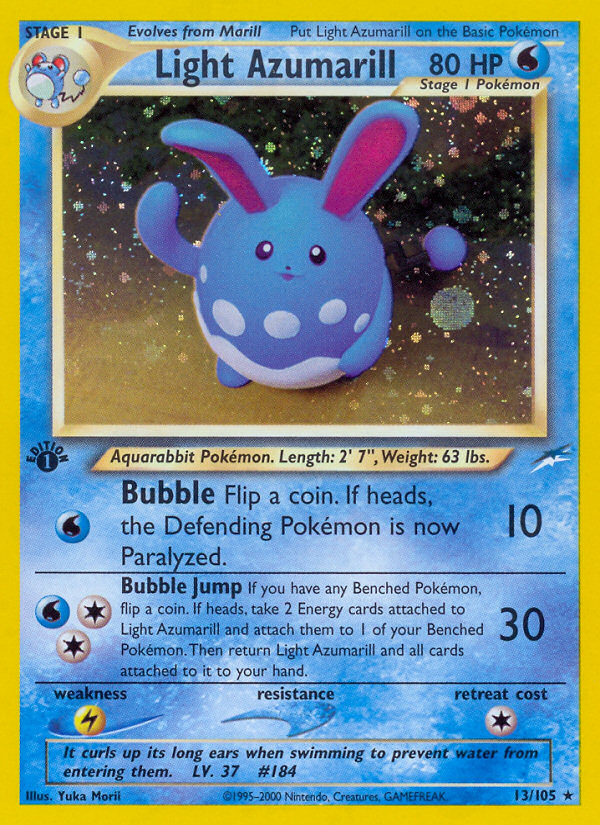 Light Azumarill 013  - 1st Edition Holofoil Neo Destiny - Holo Rare