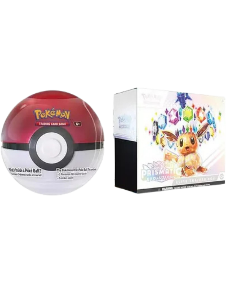 Sam's Club Prismatic Evolutions Elite Trainer Box and Pokeball