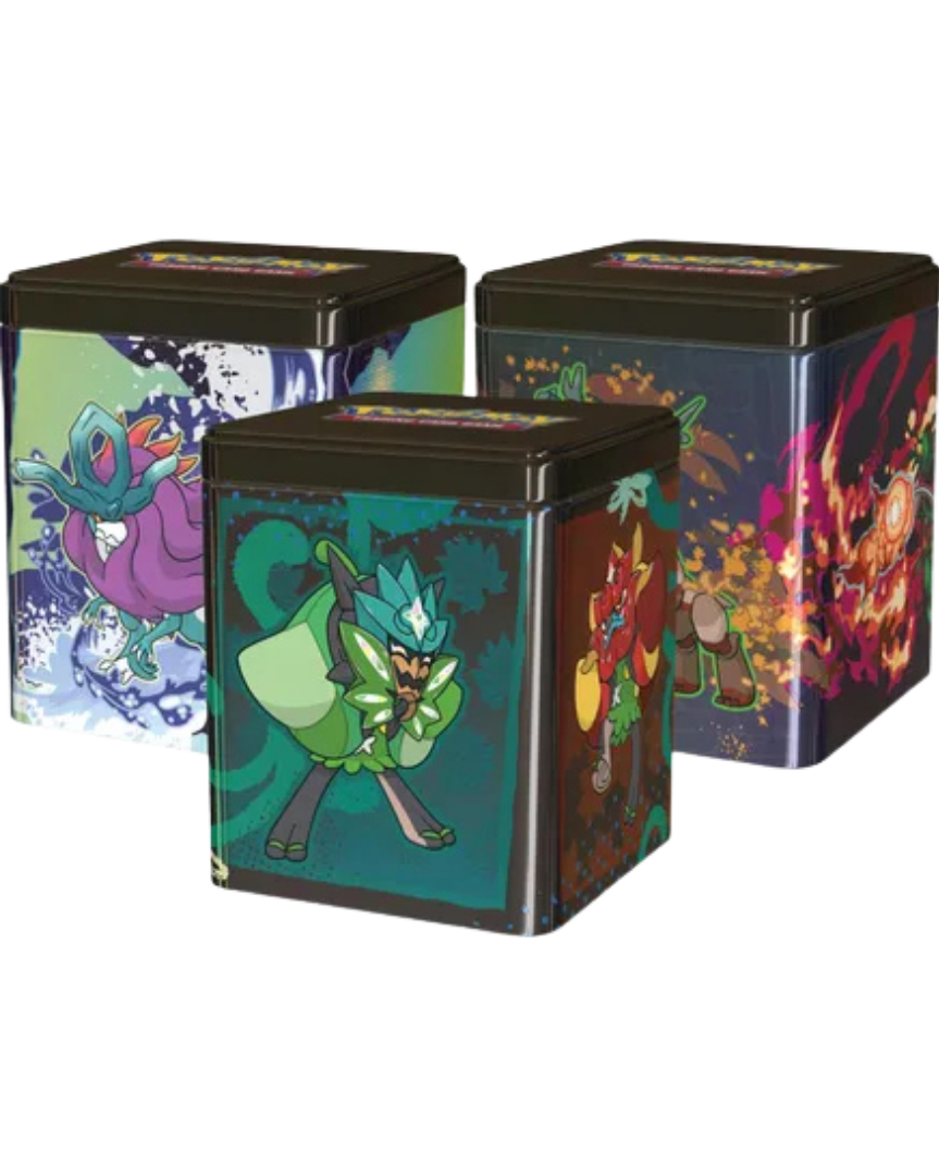 Pokemon Stacking Tins:Treasures of Ruin, Paradox Pokémon, Ogerpon[Set of 3]